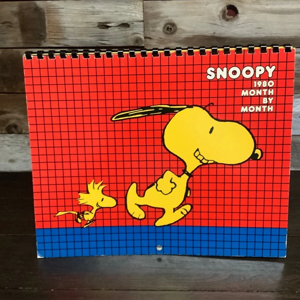 Vtg 1980 Peanuts Snoopy Calender Month To Month